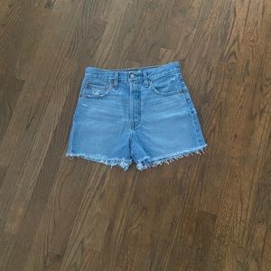 Levi high rise jean shorts